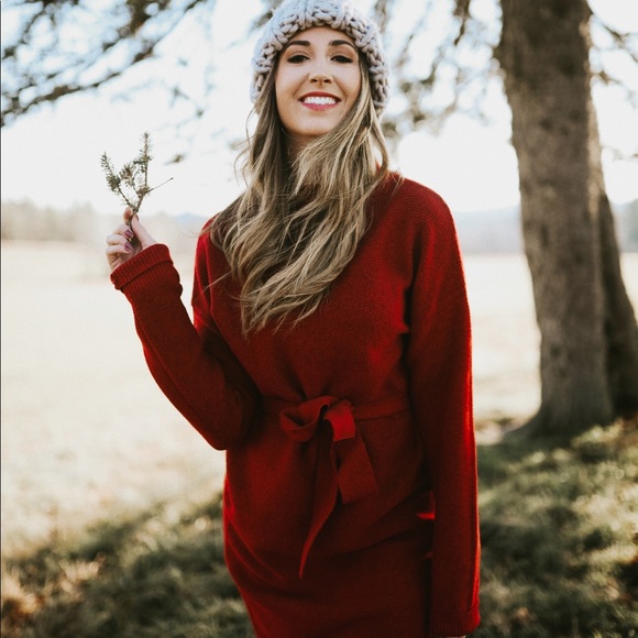 a new day Dresses & Skirts - Cozy Red Long Sweater Dress x A New Day